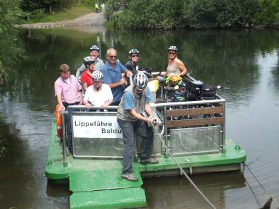28.06.2014 Die Lippefähre Baldur auf dem Weg nach Raesfeld.