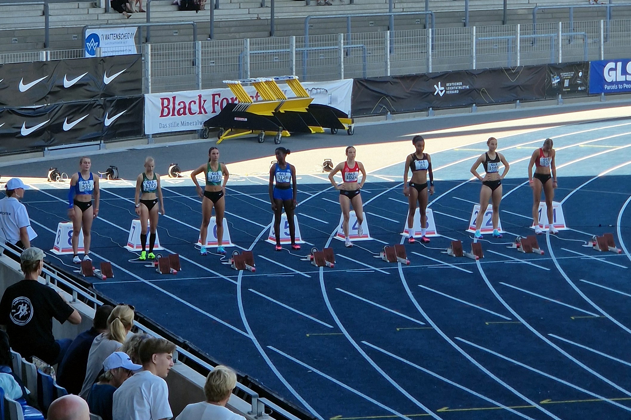 An der 100-Meter-Startlinie